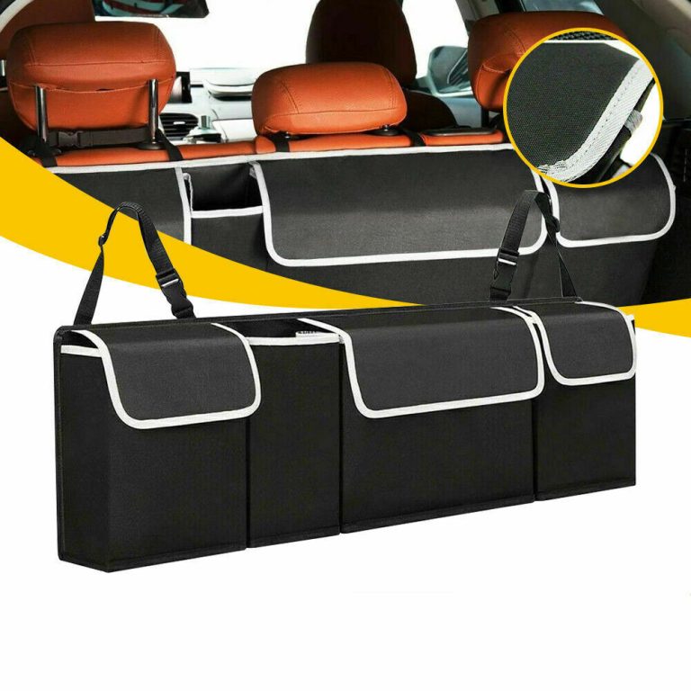 Qirc Sac de rangement de voiture, sac de rangement pour dossier de siège de  voiture, sac de rangement suspendu durable de grande capacité (noir) :  : Auto et Moto
