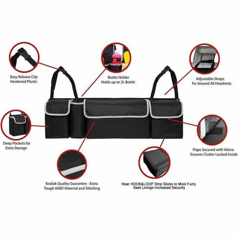 XZNGL sac de rangement pour siège arrière de voiture sac de rangement pour  siège de voiture étanche et Durable coussin de coup de pied sac de rangement  pour siège arrière multi-poches 