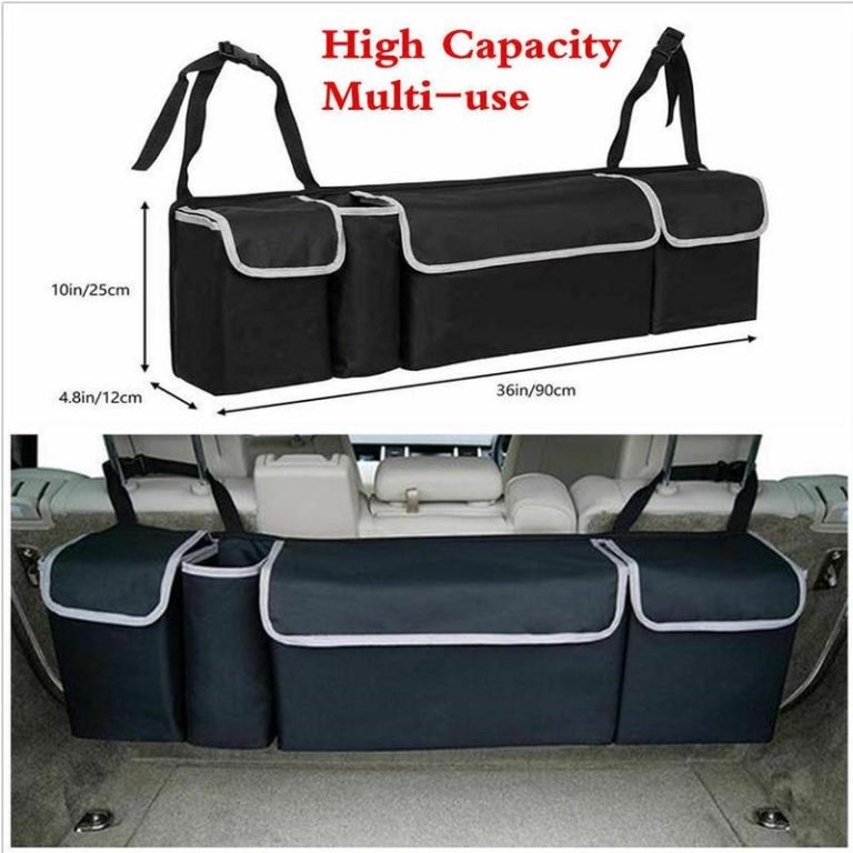 Qirc Sac de rangement de voiture, sac de rangement pour dossier de siège de  voiture, sac de rangement suspendu durable de grande capacité (noir) :  : Auto et Moto